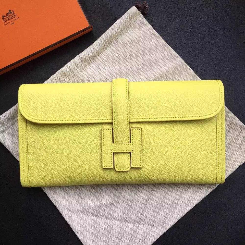 Hermes Yellow Epsom Jige Elan 29 Clutch Bag TDBS26623