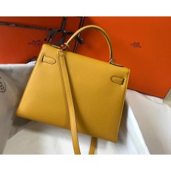 Hermes Yellow Epsom Kelly 32cm Sellier Bag TDBS27341