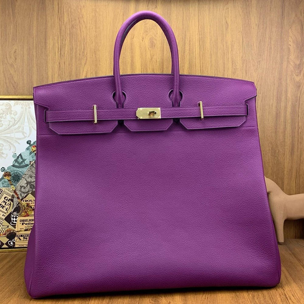 Hermes Birkin HAC 50 Handmade Bag in Anemone Clemence Leather