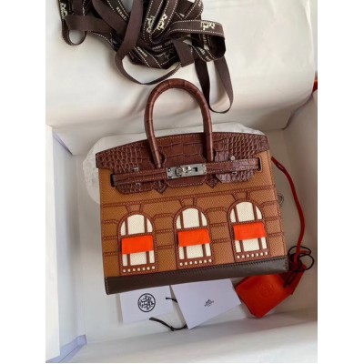 Hermes Brown Sac Faubourg Birkin 20 Sellier Limited Edition Bag