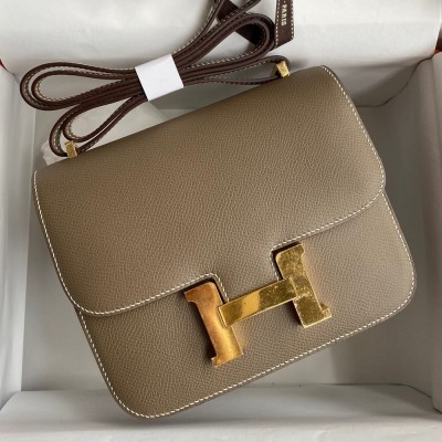 Hermes Constance 18 Handmade Bag In Tanpe Epsom Calfskin