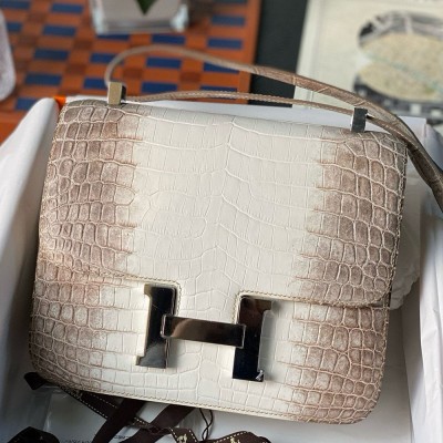 Hermes Constance 24 Handmade Bag In Himalaya Crocodile Niloticus Skin