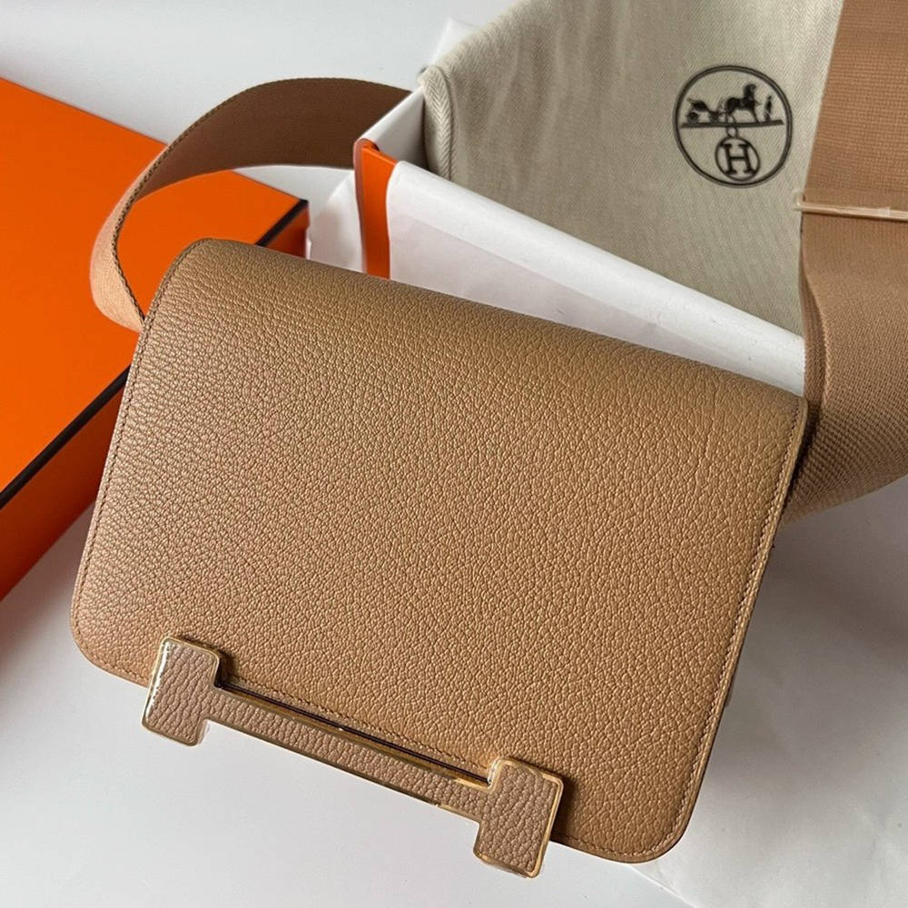 Hermes Geta Handmade Bag In Chai Chevre Mysore Leather