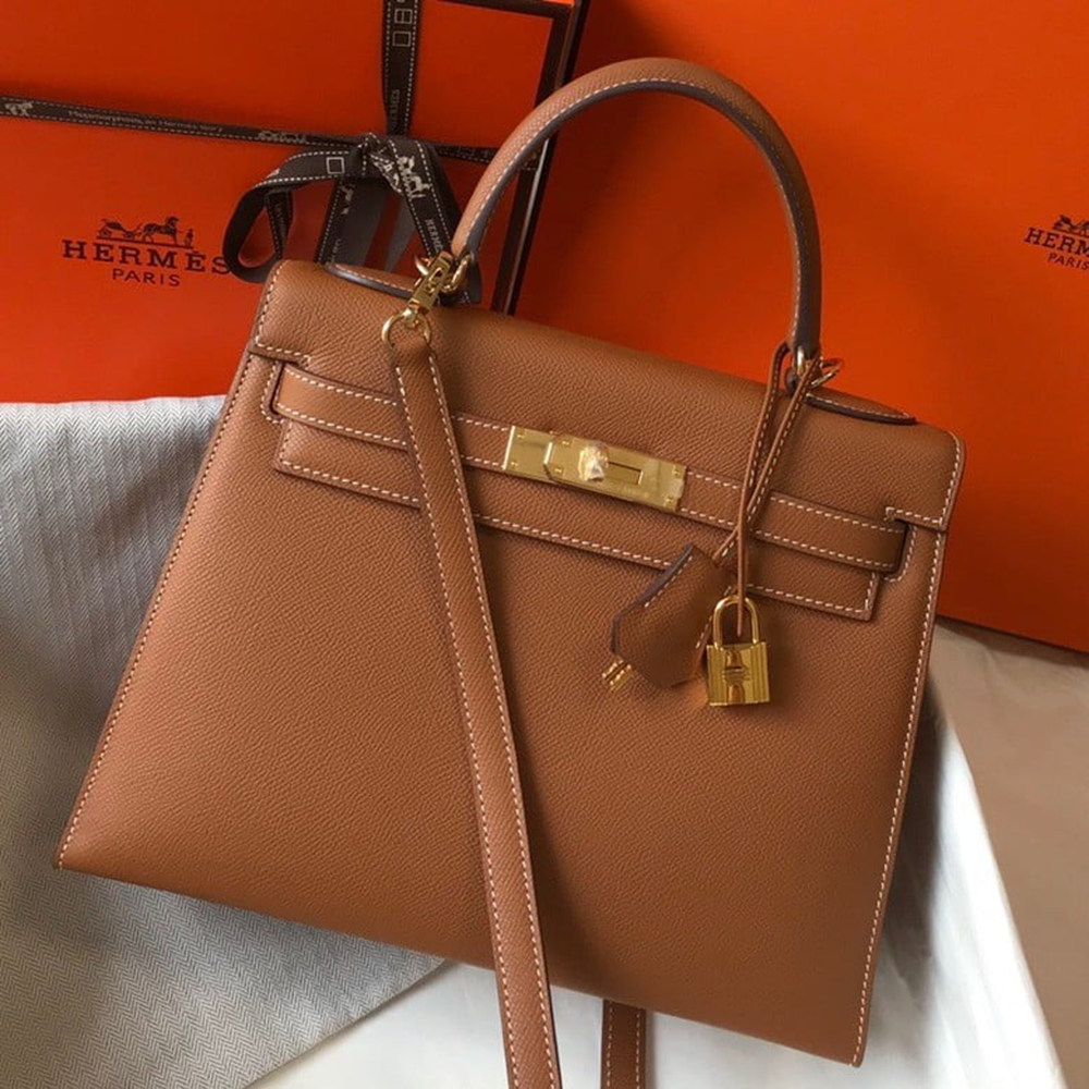 Hermes Kelly 25cm Sellier Bag in Gold Epsom Calfskin GHW