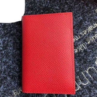 Hermes MC2 Euclide Card Holder In Red Epsom Leather