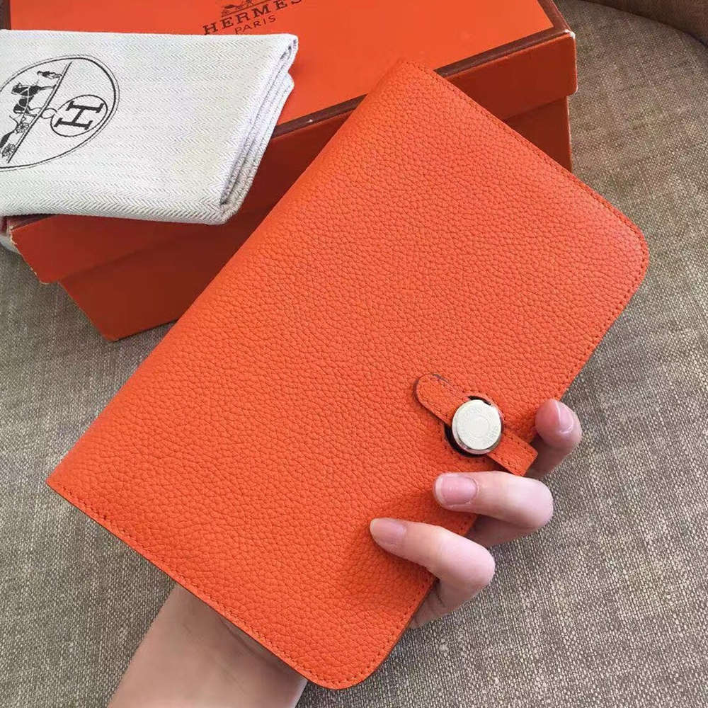 Hermes Orange Dogon Duo Combined Wallet