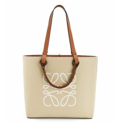 Loewe Anagram Medium Tote Bag In Jacquard and Calfskin  TDBS28030