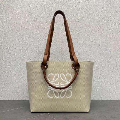 Loewe Anagram Small Tote In Jacquard and Calfskin TDBS28031