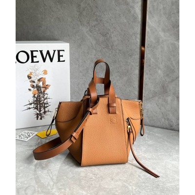 Loewe Compact Hammock Bag in Light Caramel Grained Calfskin TDBS27899