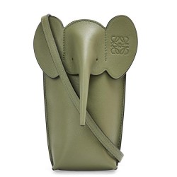 Loewe Elephant Pocket in Green Calfskin TDBS27837