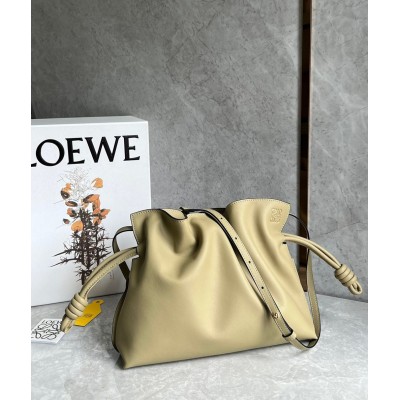 Loewe Flamenco Clutch Bag In Clay Green Calfskin TDBS27845