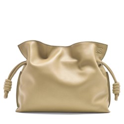 Loewe Flamenco Clutch Bag In Clay Green Calfskin TDBS27845