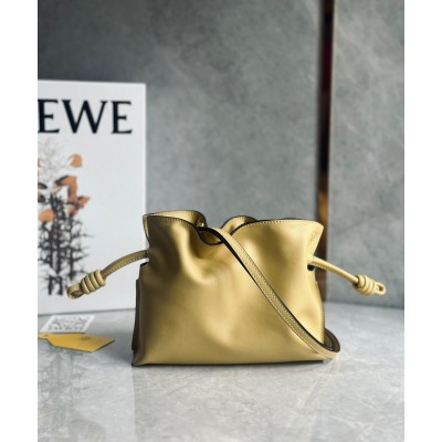 Loewe Flamenco Clutch Bag In Dark Butter Calfskin TDBS27846