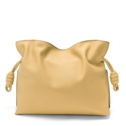 Loewe Flamenco Clutch Bag In Dark Butter Calfskin TDBS27846