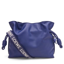 Loewe Flamenco Clutch Bag In Dark Purple Leather  TDBS27847