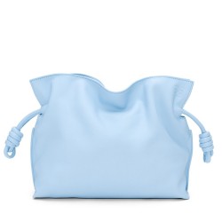 Loewe Flamenco Clutch Bag In Dusty Blue Calfskin TDBS27848