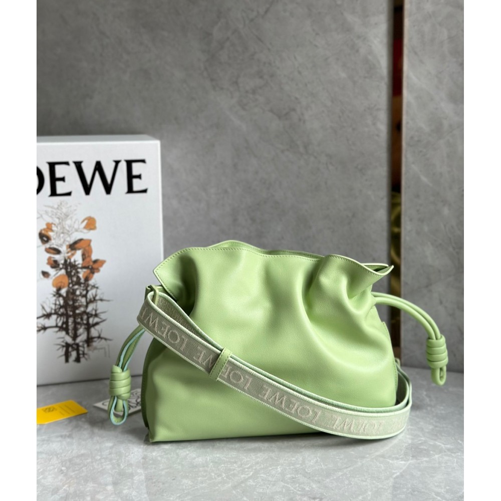 Loewe Flamenco Clutch Bag In Lime Green Leather TDBS27849