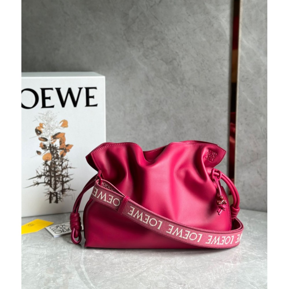 Loewe Flamenco Clutch Bag In Ruby Red Leather TDBS27851