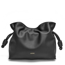 Loewe Flamenco Clutch Bag in Black Nappa Calfskin TDBS27842