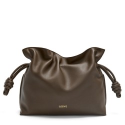 Loewe Flamenco Clutch Bag in Chocolate Nappa Calfskin TDBS27844