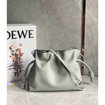 Loewe Flamenco Clutch In Ash Grey Nappa Leather TDBS27853