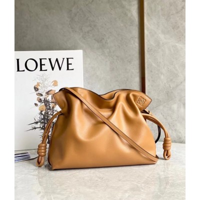 Loewe Flamenco Clutch In Brown Nappa Leather TDBS27856