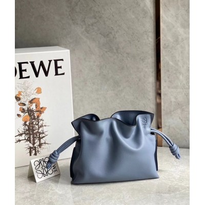 Loewe Flamenco Mini Clutch In Atlantic Blue Nappa Leather TDBS27860