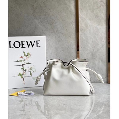 Loewe Flamenco Mini Clutch In White Nappa Leather TDBS27864