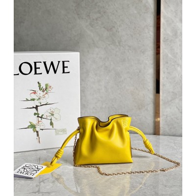 Loewe Flamenco Nano Clutch In Yellow Nappa Leather TDBS27867