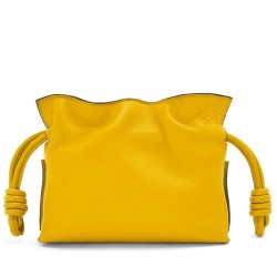 Loewe Flamenco Nano Clutch In Yellow Nappa Leather TDBS27867