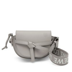 Loewe Gate Dual Mini Bag In Grey Calfskin TDBS27879