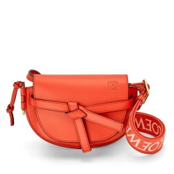 Loewe Gate Dual Mini Bag in Sunrise Orange Calfskin TDBS27881