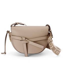 Loewe Gate Small Bag In Sand Calfskin and Jacquard TDBS27883