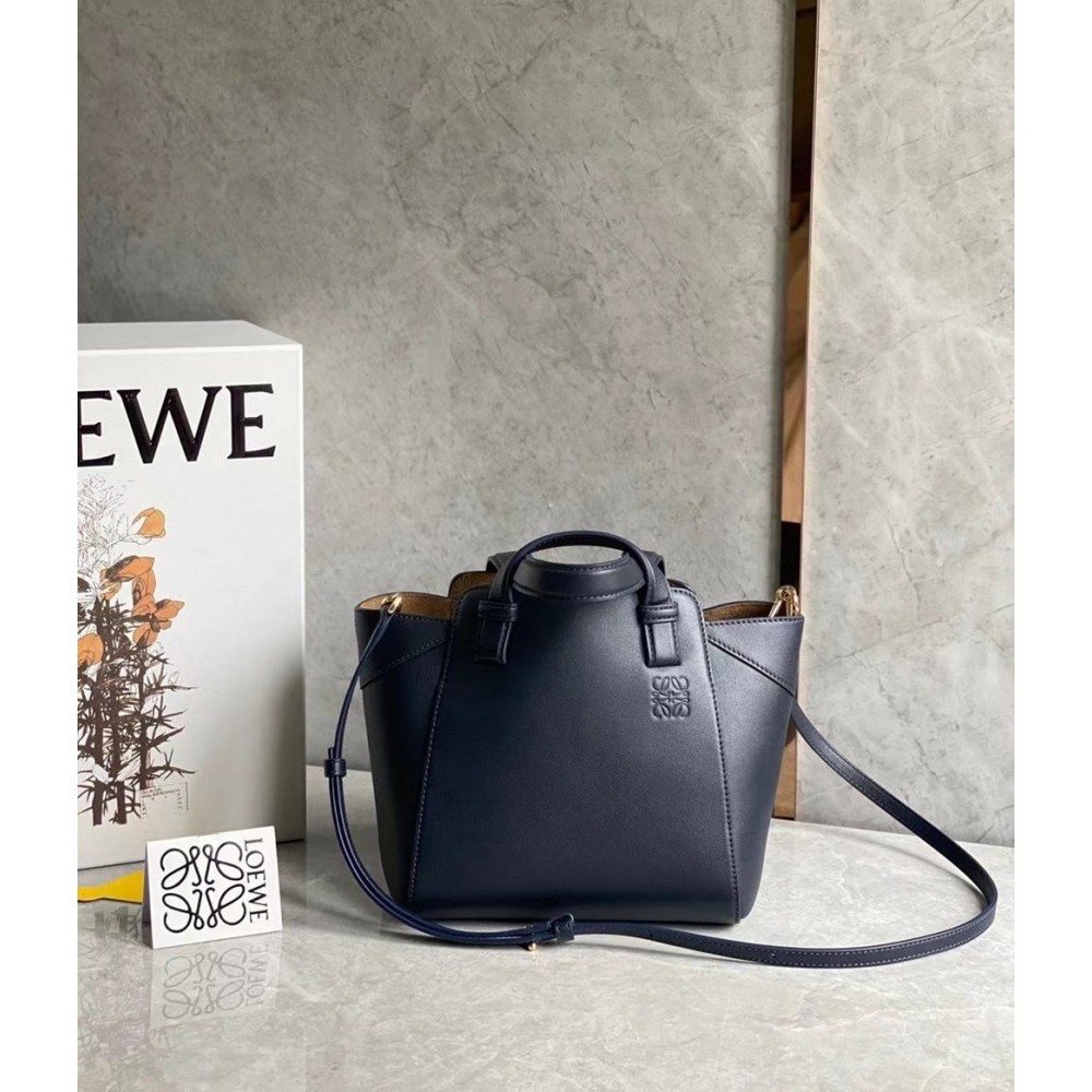 Loewe Hammock Nugget Bag In Navy Blue Calfskin TDBS27909