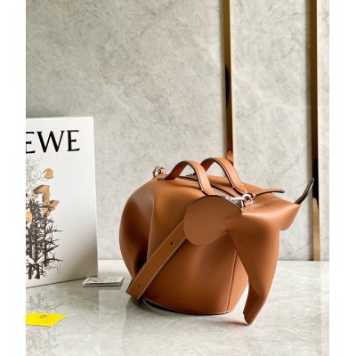 Loewe Large Elephant Bag in Brown Calfskin TDBS27839