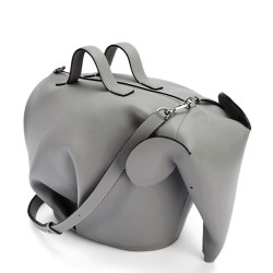 Loewe Large Elephant Bag in Grey Calfskin TDBS27840