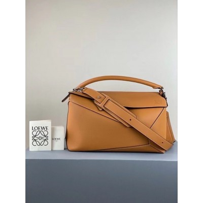 Loewe Large Puzzle Bag In Tan Calfskin TDBS27939