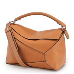 Loewe Large Puzzle Bag In Tan Calfskin TDBS27939