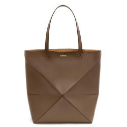 Loewe Large Puzzle Fold Tote Bag in Umber Calfskin TDBS28036