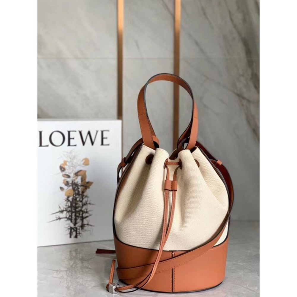 Loewe Medium Balloon Bucket Bag In Canvas TDBS27810