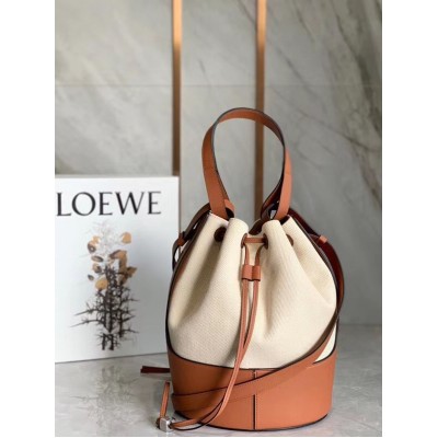 Loewe Medium Balloon Bucket Bag In Canvas TDBS27810