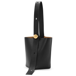 Loewe Medium Pebble Bucket Bag in Black Calfskin TDBS27813