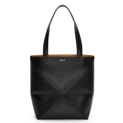 Loewe Medium Puzzle Fold Tote Bag in Black Calfskin TDBS28037