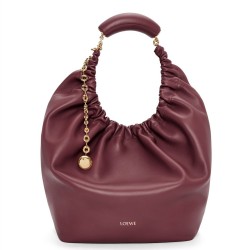 Loewe Medium Squeeze Bag in Bordeaux Nappa Lambskin TDBS28018