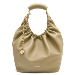 Loewe Medium Squeeze Bag in Clay Green Nappa Lambskin TDBS28020