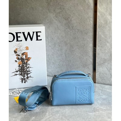 Loewe Mini Camera Crossbody Bag in Blue Calfskin TDBS27832