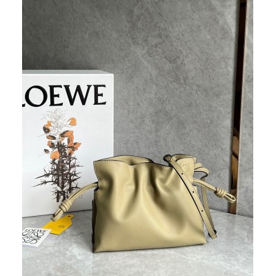 Loewe Mini Flamenco Clutch Bag In Clay Green Calfskin TDBS27871