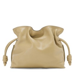 Loewe Mini Flamenco Clutch Bag In Clay Green Calfskin TDBS27871