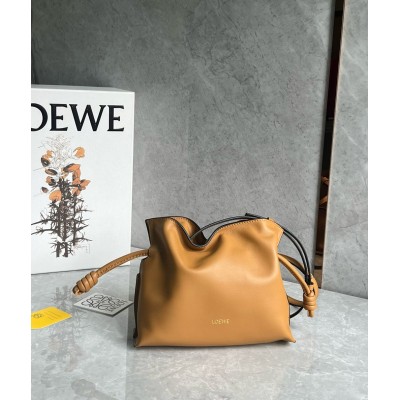 Loewe Mini Flamenco Clutch Bag in Warm Desert Nappa Calfskin TDBS27874