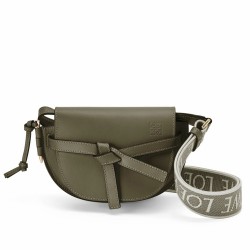 Loewe Mini Gate Dual Bag In Autumn Green Calfskin TDBS27885